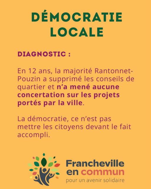 [PROGRAMME]

Le 15 mars prochain, pour une ville qui vous écoute et vous donne le pouvoir d’agir, votez Francheville en commun ! 🗳️

#francheville69 #francheville #municipales2026 #franchevilleencommun alienorperrard