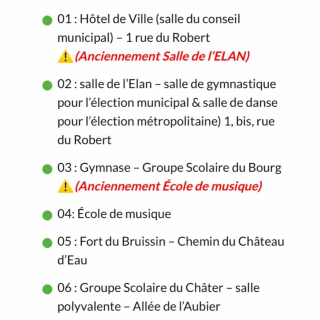 🚨 Votre bureau de vote change peut-être de localisation en raison de la double élection.

👉 Allez sur le site de la mairie pour le vérifier : https://www.mairie-francheville69.fr/actualites/citoyennete/elections-municipales-et-metropolitaines-2026/

Nous avons écrit à la maire pour que des mesures concrètes soient prises pour permettre à chaque Franchevillois d’exercer son droit de vote dans de bonnes conditions, notamment les électeurs du bureau n°10 pour lesquels le déplacement est le plus lointain.

Aliénor Perrard : “On reproche à une partie de la population de s’éloigner de la politique, de ne pas voter. Comment pourrait-il en être autrement quand on les éloigne physiquement de l’outil premier de la démocratie qu’est
l’urne, sans même les en informer ?”